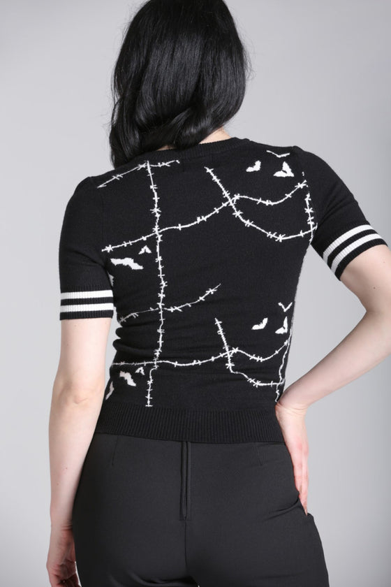 Hell Bunny Stitches Knitted Top Jumper Ghoulish