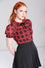 Hell Bunny Date Night Sheer Blouse Hearts and Tartan