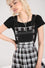 Hell Bunny Vernon Pinafore Dress in Black and White Tartan Grunge Inspired