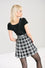 Hell Bunny Vernon Pinafore Dress in Black and White Tartan Grunge Inspired