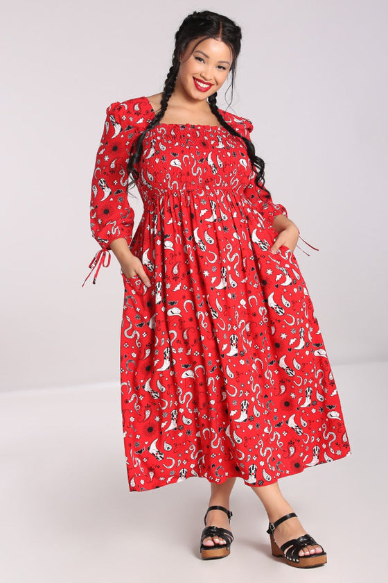 Hell Bunny Emmylou Maxi Dress Western Print