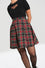 Hell Bunny Smith Skater Mid Skirt Black and Red Tartan