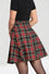 Hell Bunny Smith Skater Mid Skirt Black and Red Tartan
