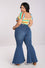 Hell Bunny Janis Flared Jeans in Blue STRETCHY