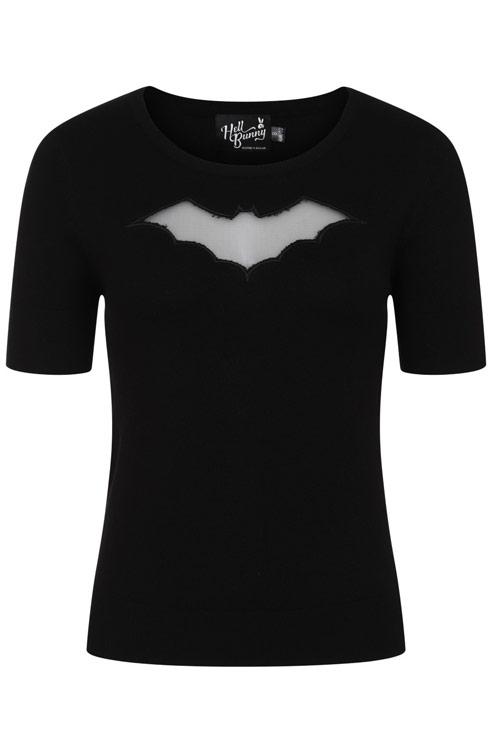 Hell Bunny Bat Top in Black