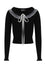 Hell Bunny Tatiana Knitted Top Jumper with Statement Neck Chiffon Ruffle