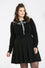 Hell Bunny Tatiana Knitted Top Jumper with Statement Neck Chiffon Ruffle