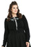 Hell Bunny Tatiana Knitted Top Jumper with Statement Neck Chiffon Ruffle