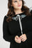 Hell Bunny Tatiana Knitted Top Jumper with Statement Neck Chiffon Ruffle