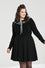Hell Bunny Tatiana Knitted Top Jumper with Statement Neck Chiffon Ruffle