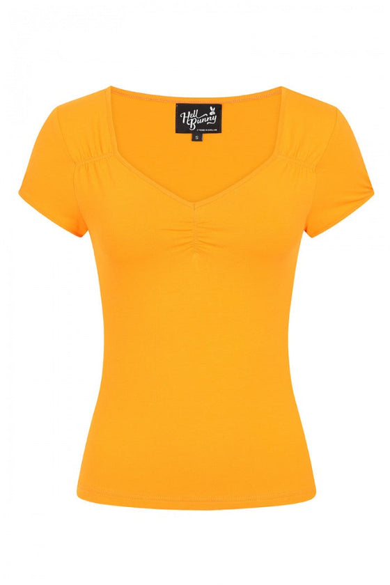 Hell Bunny Mia Top in Orange