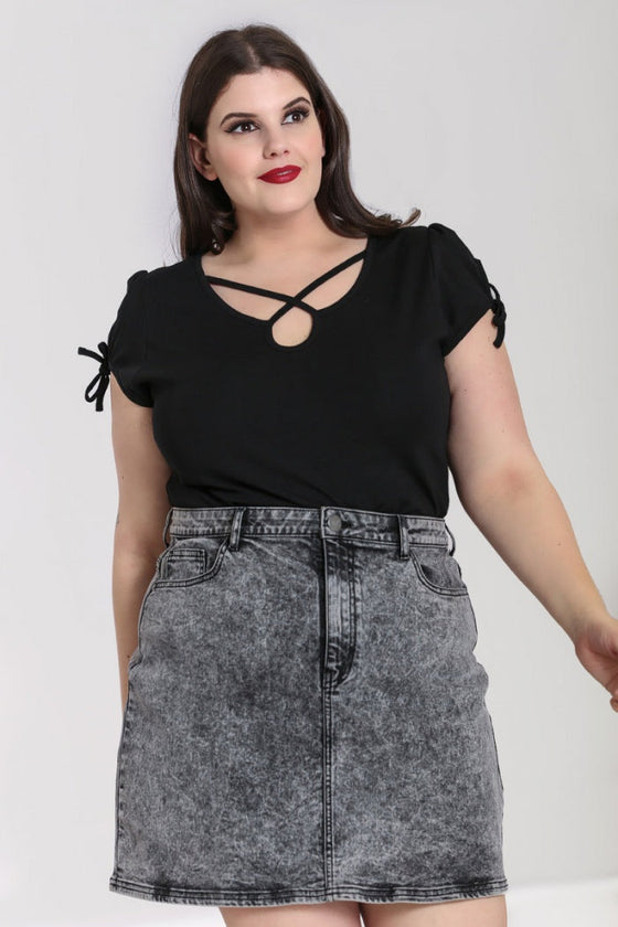 Hell Bunny Cristina Top in Black
