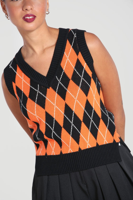 Hell Bunny Rhombus Vest Knitted Halloween