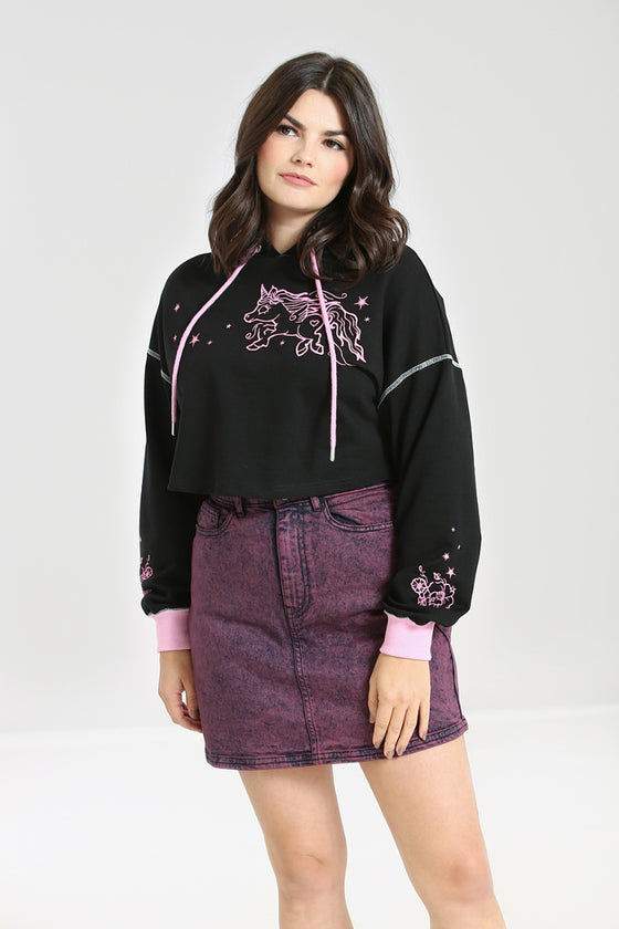 Hell Bunny Star Catcher Hoodie Tracksuit Pink Unicorn