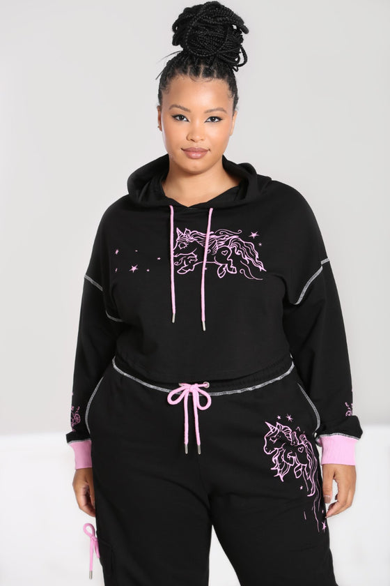 Hell Bunny Star Catcher Hoodie Tracksuit Pink Unicorn