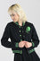 Hell Bunny Samara Varsity Jacket Black and Green Ouija Motifs