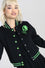 Hell Bunny Samara Varsity Jacket Black and Green Ouija Motifs