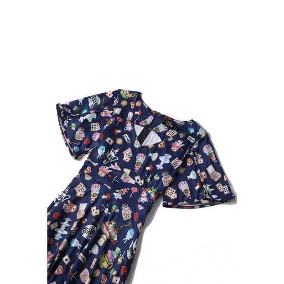 Dolly & Dotty Janice Dress in Wonderland Print So Alice