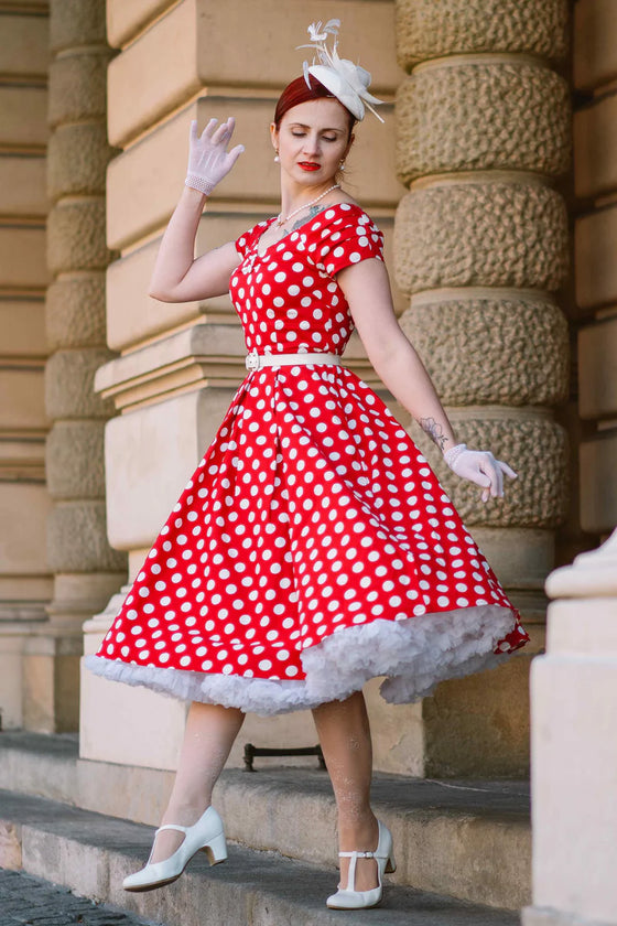 Dolly & Dotty Lily Swing Dress in Red and White Polka dot