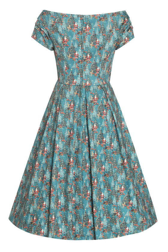 Dolly & Dotty Lily Swing Dress in Santa and Reindeer Print