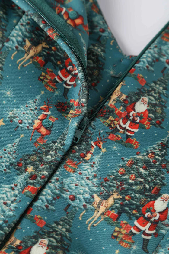 Dolly & Dotty Lily Swing Dress in Santa and Reindeer Print