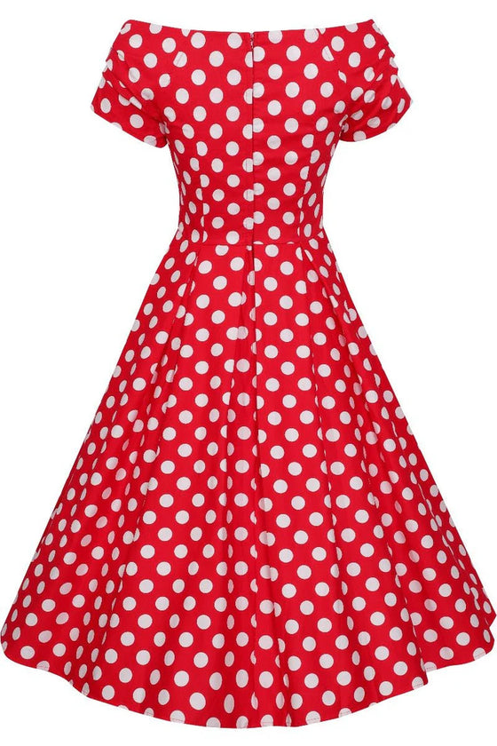 Dolly & Dotty Lily Swing Dress in Red and White Polka dot