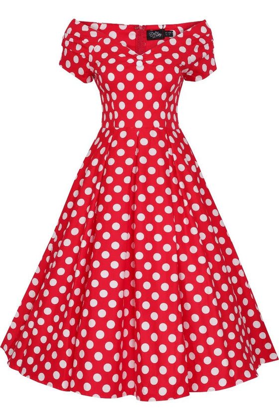Dolly & Dotty Lily Swing Dress in Red and White Polka dot