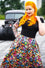 Dolly & Dotty Carolyn Box Pleat Skirt in Black Comic Pop Art Print