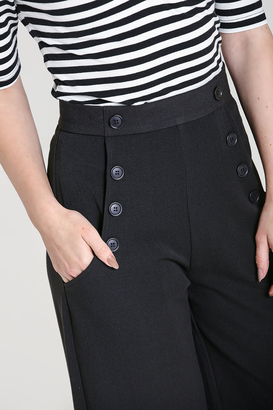 Hell Bunny Carlie Swing Trousers in Navy