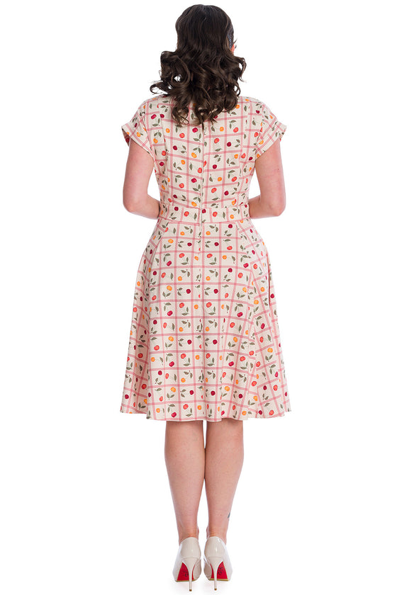 Banned Retro Country Cherry Jennie Jive Fit and Flare Collar Dress