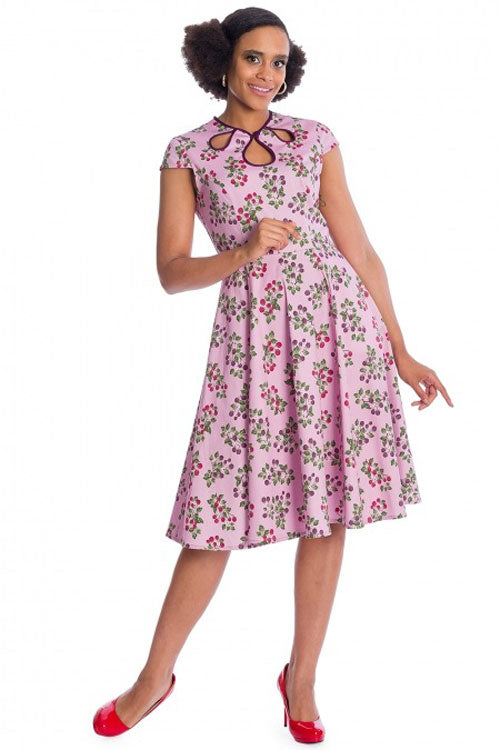 Banned Retro Summer Berry Fit and Flare Dress Purple