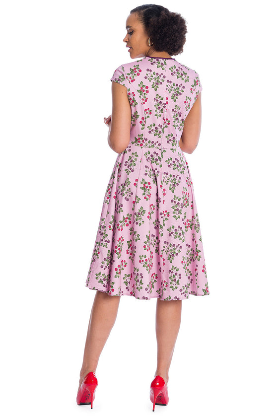 Banned Retro Summer Berry Fit and Flare Dress Purple