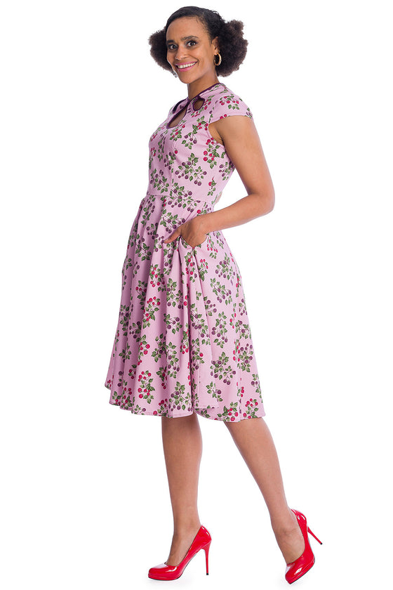 Banned Retro Summer Berry Fit and Flare Dress Purple