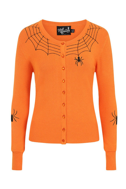 Hell Bunny Spider Cardigan in Orange