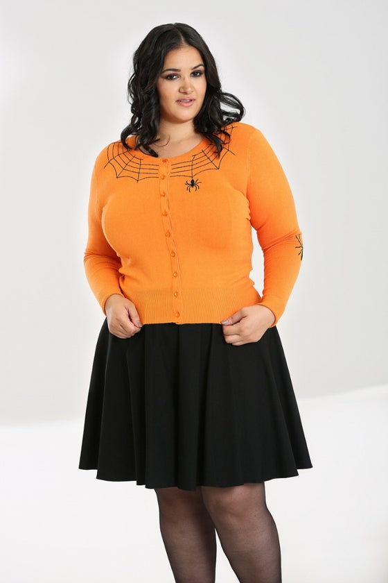 Hell Bunny Spider Cardigan in Orange