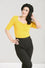 Hell Bunny Philippa Top in Mustard