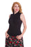 Banned Retro Hey Jude Sleeveless Top in Black with Front Twist Feature