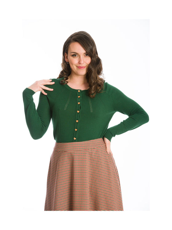 Banned Nina Vintage Inspired Cardigan in Green
