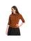Banned Retro Checked Knit Top Jumper in Orange