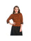 Banned Retro Checked Knit Top Jumper in Orange