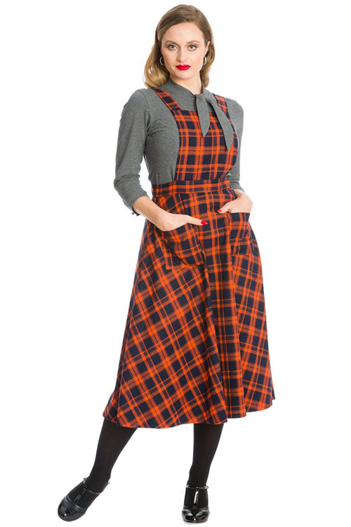 Orange pinafore dress sale
