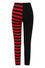 Banned Half Black Half Stripe Leggings in Black & Red