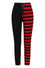 Banned Half Black Half Stripe Leggings in Black & Red