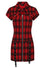 Banned Alternative Tartan Nights Mini Dress in Red Tartan