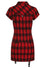 Banned Alternative Tartan Nights Mini Dress in Red Tartan