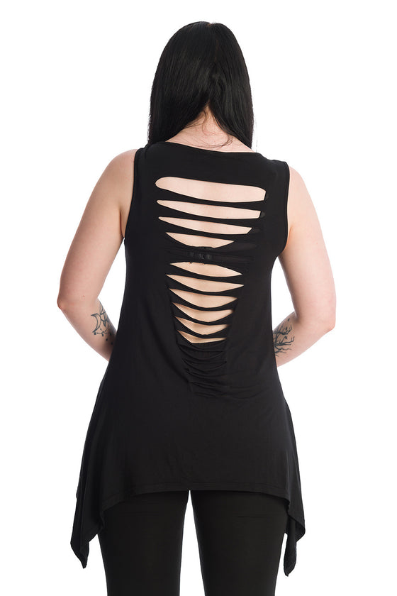 Banned Made for Each Other Asymmetric Hem Top with Back Cut Outs Frankie and Bride