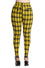 Banned Alternative Damien Stretch Skinny Trousers in Yellow Tartan