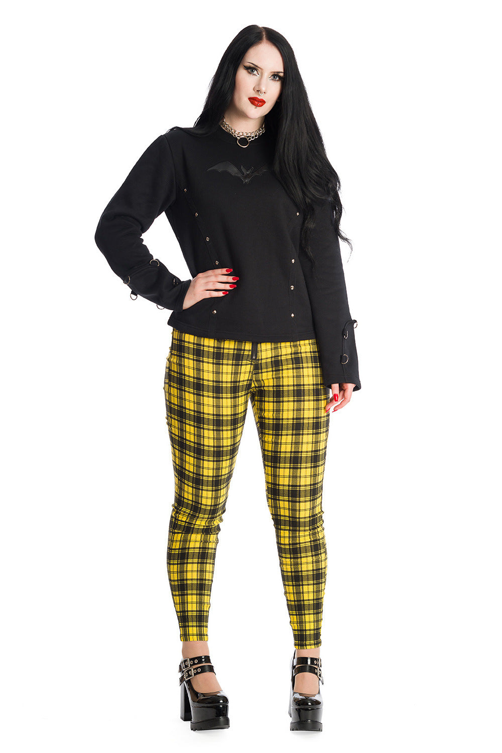 Womens yellow plaid pants hotsell
