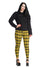 Banned Alternative Damien Stretch Skinny Trousers in Yellow Tartan