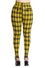 Banned Alternative Damien Stretch Skinny Trousers in Yellow Tartan